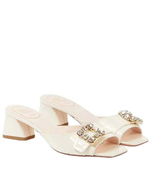Roger Vivier BikiViv embellished patent leather mules