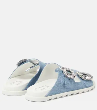 Roger Vivier Slidy Viv' embellished denim sandals | Thumbnail 2