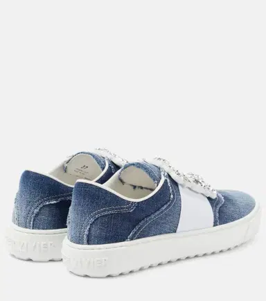 Roger Vivier Very Vivier fringed denim sneakers | Thumbnail 4