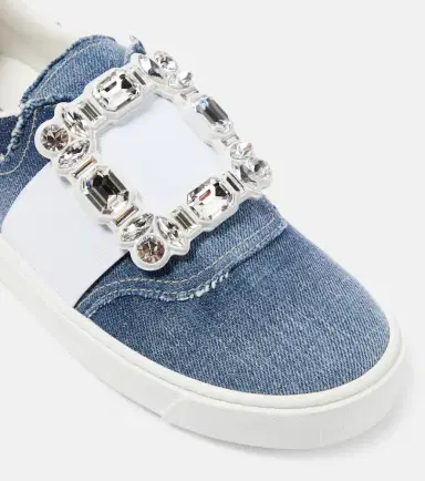 Roger Vivier Very Vivier fringed denim sneakers | Thumbnail 5