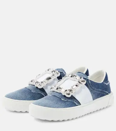 Roger Vivier Very Vivier fringed denim sneakers | Thumbnail 6
