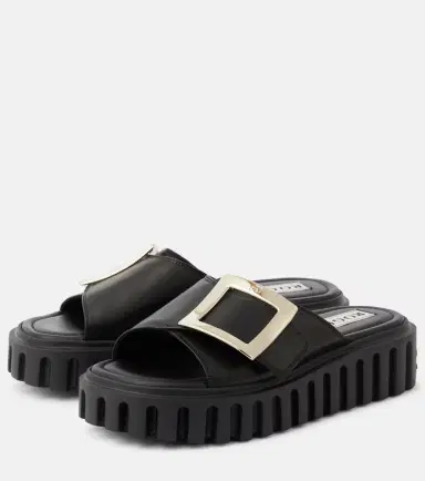 Roger Vivier Viv' Go Thick leather mules | Thumbnail 3