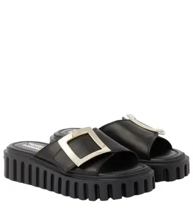 Roger Vivier Viv' Go Thick leather mules | Thumbnail 1