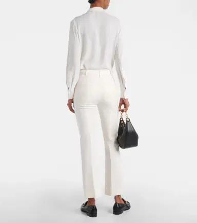 Valentino Crêpe Couture mid-rise straight pants | Thumbnail 4 Valentino Crêpe Couture mid-rise straight pants | Thumbnail 4