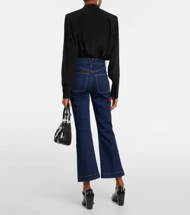 Veronica Beard Carson cropped flared jeans | Thumbnail 2