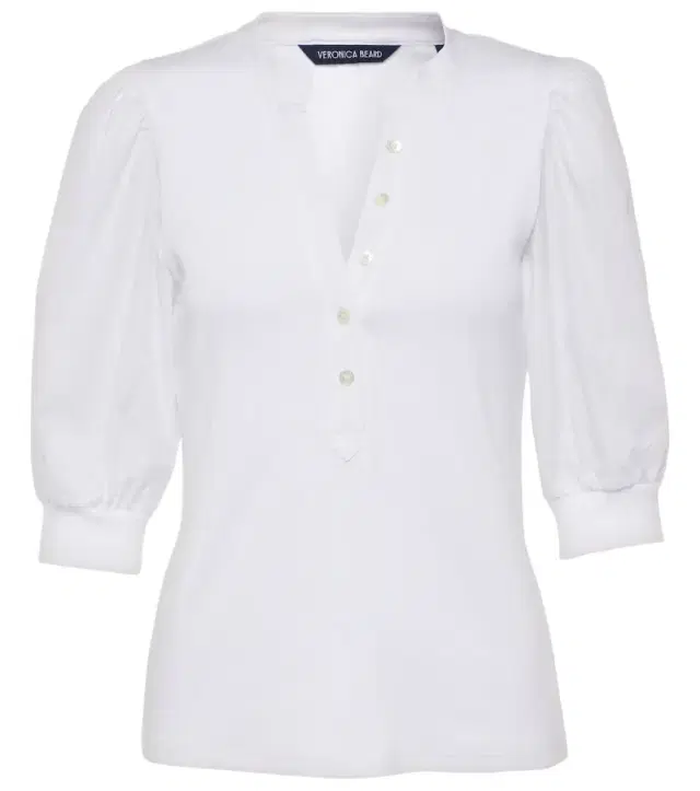 Veronica Beard Coralee puff-sleeve cotton-blend top