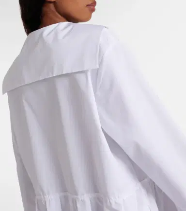 Miu Miu Gathered cotton poplin shirt dress | Thumbnail 6 Miu Miu Gathered cotton poplin shirt dress | Thumbnail 6