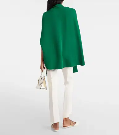 Valentino Caped tie-neck silk blouse | Thumbnail 3