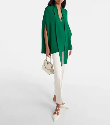 Valentino Caped tie-neck silk blouse | Thumbnail 4