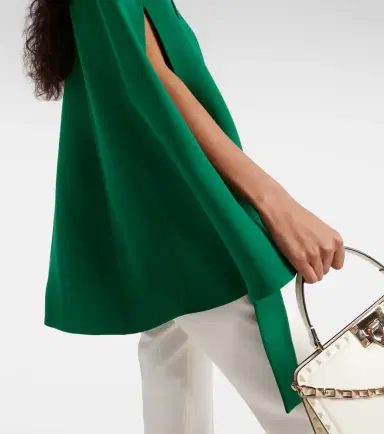 Valentino Caped tie-neck silk blouse | Thumbnail 5