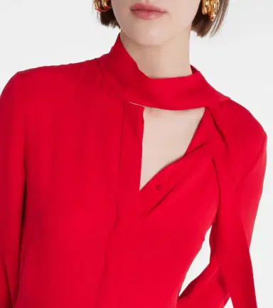 Valentino Tie-neck silk midi dress | Thumbnail 4