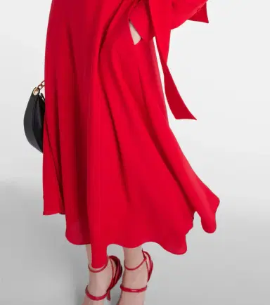 Valentino Tie-neck silk midi dress | Thumbnail 5