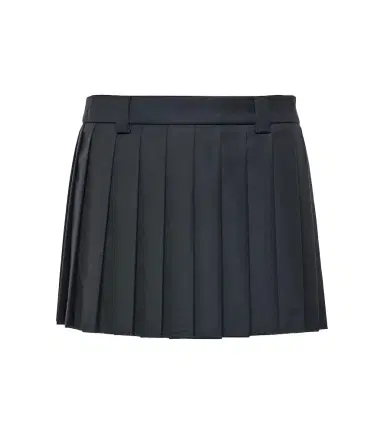 Miu Miu Pleated virgin wool miniskirt | Thumbnail 1