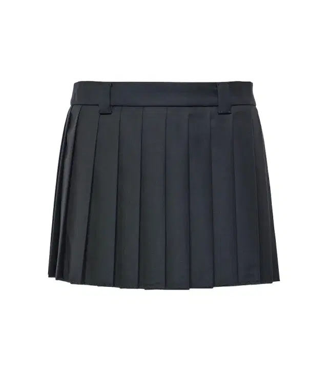 Pleated virgin wool miniskirt