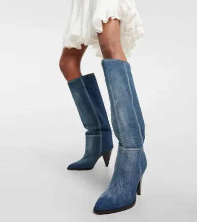 Isabel Marant Ririo denim knee-high boots | Thumbnail 2