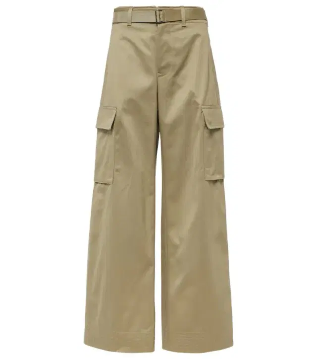 Sacai High-rise cotton gabardine wide-leg pants