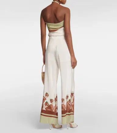 ADRIANA DEGREAS Arisaema high-rise silk wide-leg pants | Thumbnail 4