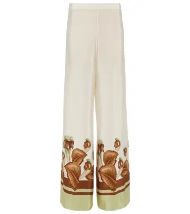 ADRIANA DEGREAS Arisaema high-rise silk wide-leg pants | Thumbnail 1