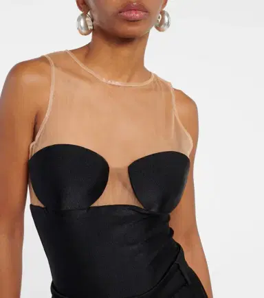 ADRIANA DEGREAS Hands tulle bodysuit | Thumbnail 4