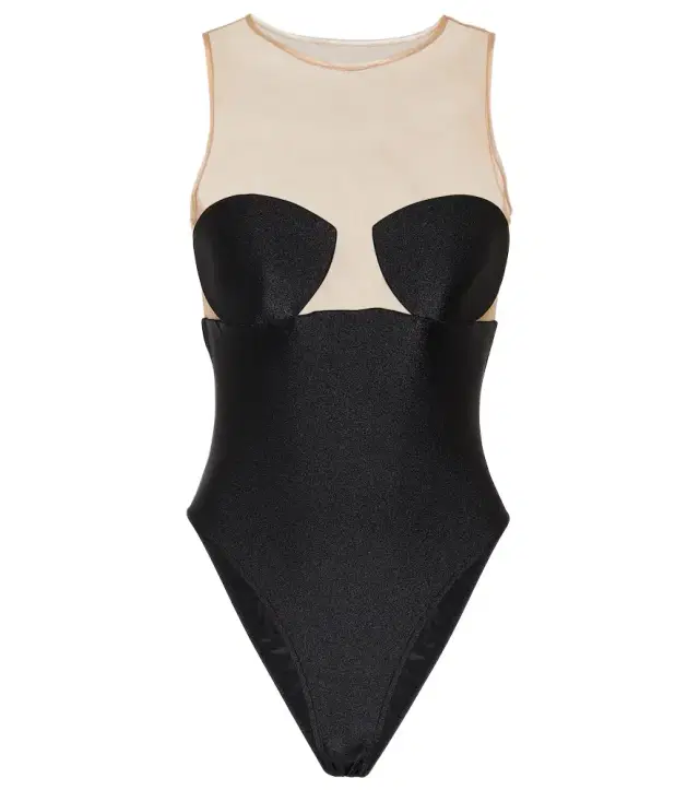 ADRIANA DEGREAS Hands tulle bodysuit
