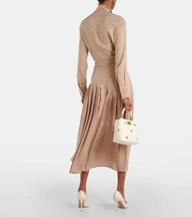 Valentino Toile Iconographe pleated silk midi skirt | Thumbnail 3