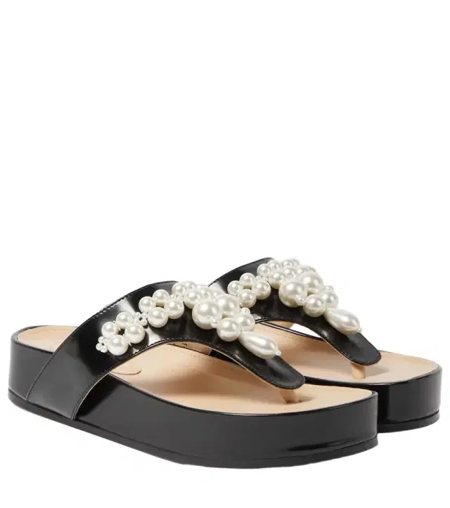 Simone Rocha Embellished leather thong sandals