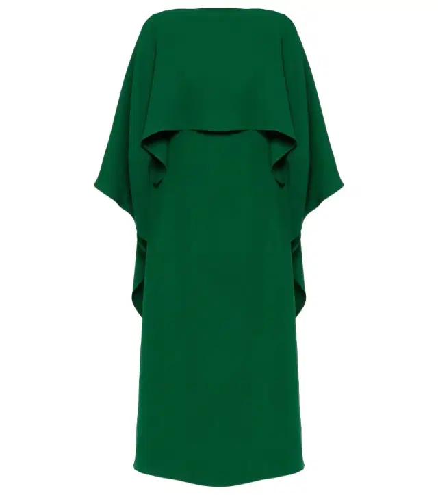 Valentino Caped silk crêpe midi dress