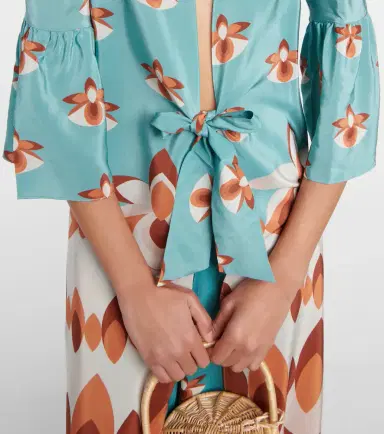 ADRIANA DEGREAS Vintage printed silk maxi dress | Thumbnail 2