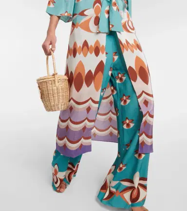 ADRIANA DEGREAS Vintage printed silk maxi dress | Thumbnail 6