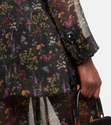 Max Mara Jabot floral silk organza blouse | Thumbnail 3