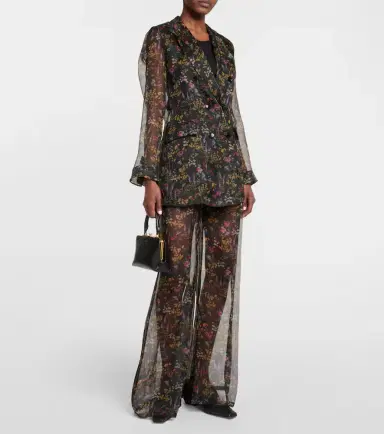 Max Mara Jabot floral silk organza blouse | Thumbnail 4