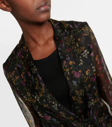Max Mara Jabot floral silk organza blouse | Thumbnail 5