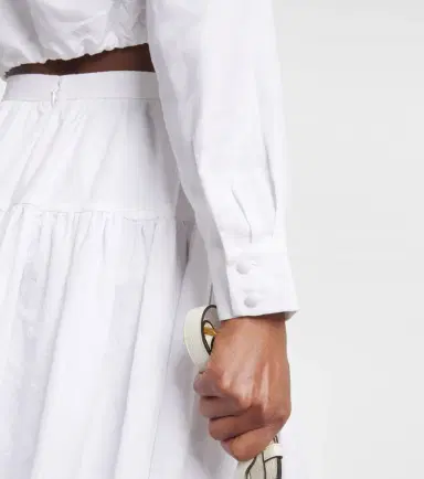 Adriana Degreas Knot-detail linen blend crop top | Thumbnail 4