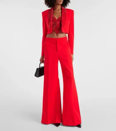 Area Crystal-embellished cropped wool blazer | Thumbnail 3 Area Crystal-embellished cropped wool blazer | Thumbnail 3