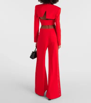 Area Crystal-embellished cropped wool blazer | Thumbnail 4 Area Crystal-embellished cropped wool blazer | Thumbnail 4