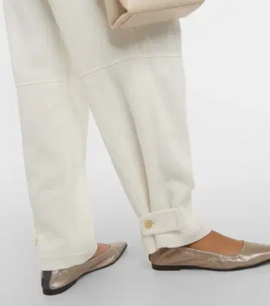 Brunello Cucinelli Herringbone cotton and linen straight pants | Thumbnail 4