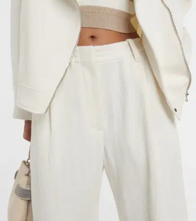 Brunello Cucinelli Herringbone cotton and linen straight pants | Thumbnail 5