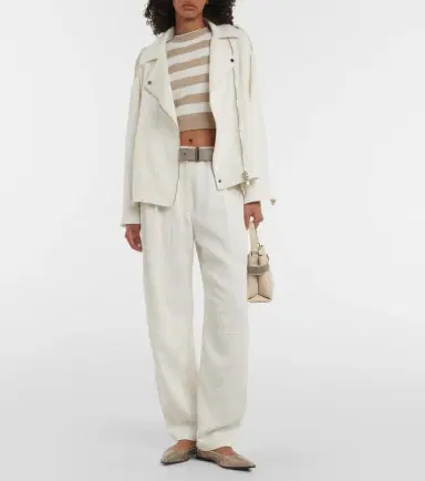 Brunello Cucinelli Cotton and linen biker jacket | Thumbnail 2 Brunello Cucinelli Cotton and linen biker jacket | Thumbnail 2