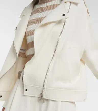 Brunello Cucinelli Cotton and linen biker jacket | Thumbnail 3 Brunello Cucinelli Cotton and linen biker jacket | Thumbnail 3