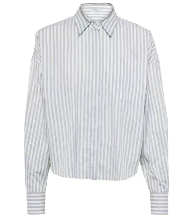 Brunello Cucinelli Striped cotton and silk poplin shirt