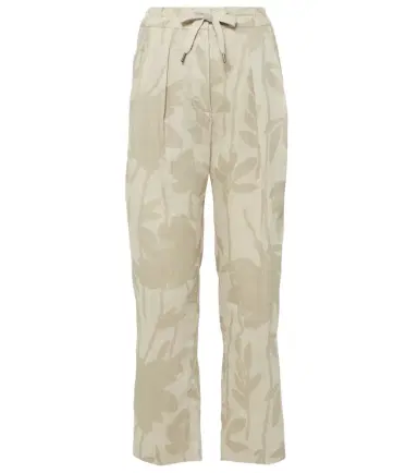 Brunello Cucinelli Printed linen tapered pants | Thumbnail 1