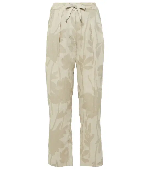 Brunello Cucinelli Printed linen tapered pants