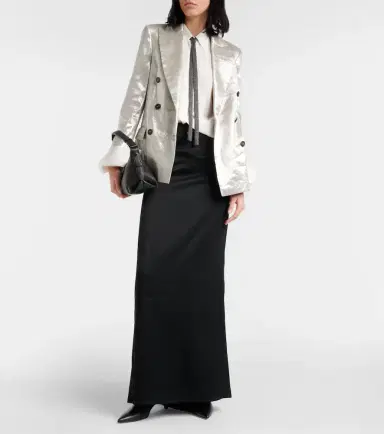 Brunello Cucinelli Satin maxi skirt | Thumbnail 2