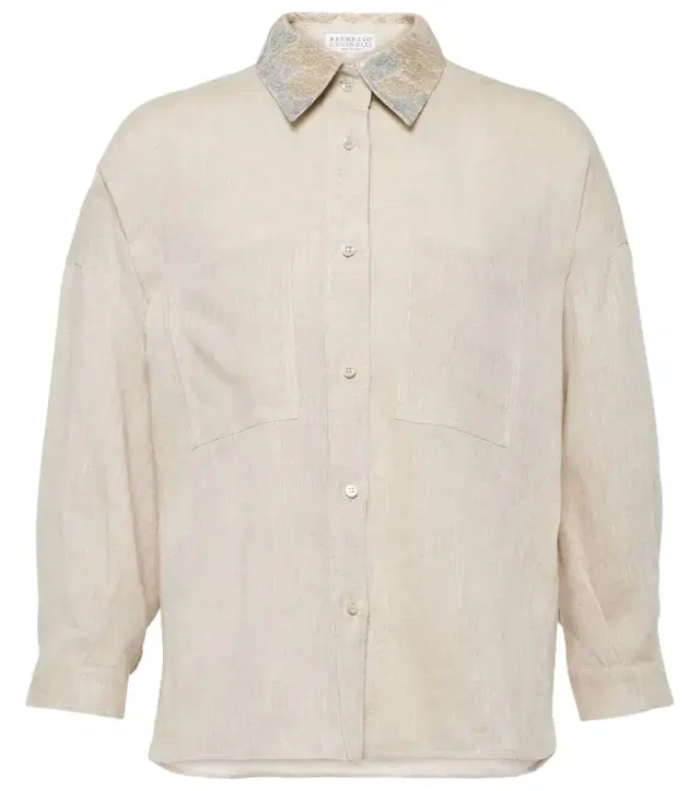Brunello Cucinelli Embellished linen shirt