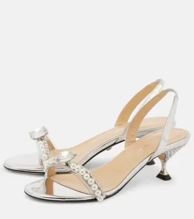Mach & Mach Diamond Of Elizabeth 55 leather sandals | Thumbnail 2