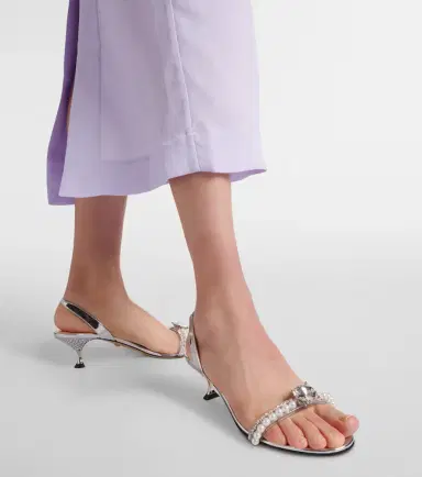 Mach & Mach Diamond Of Elizabeth 55 leather sandals | Thumbnail 5