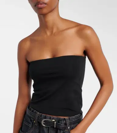 Brunello Cucinelli Cotton-blend tube top | Thumbnail 3