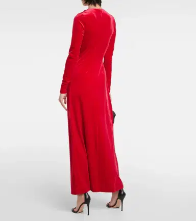 Ganni Velvet midi dress | Thumbnail 4