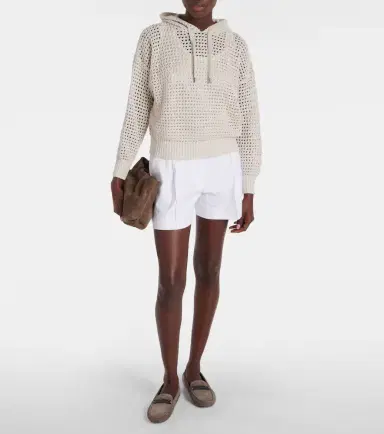 Brunello Cucinelli Pleated cotton shorts | Thumbnail 2