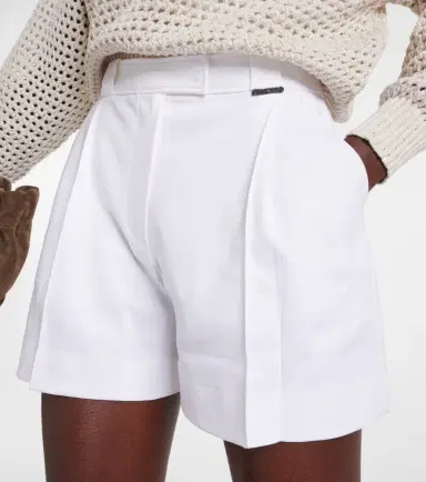 Brunello Cucinelli Pleated cotton shorts | Thumbnail 4